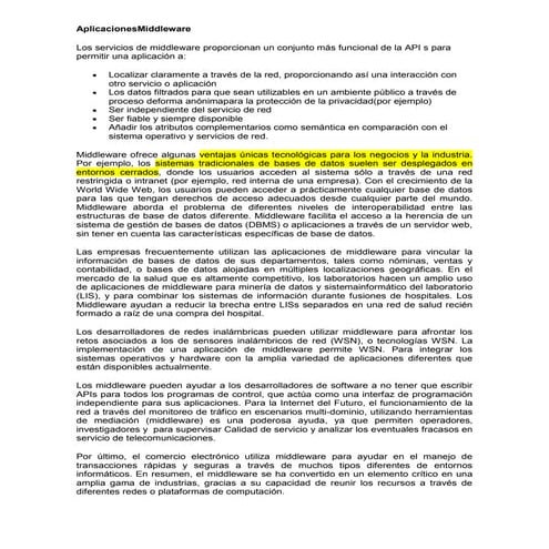 Aplicaciones Middleware