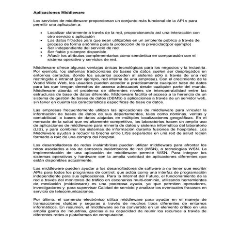 Aplicaciones Middleware