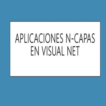 Aplicaciones n capas en visual net