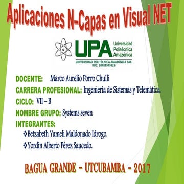 Aplicaciones n–capas en visual net