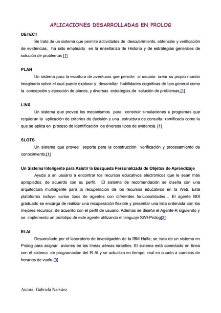 Aplicaciones desarrolladas con PROLOG