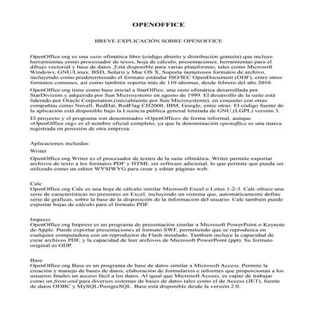 Aplicacions grafiques OpenOffice.org