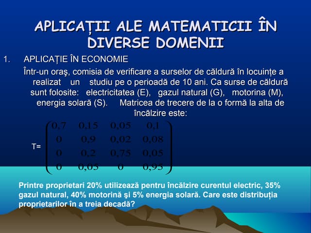 Aplicatii ale matematicii
