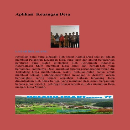 Aplikasi Keuangan Desa versi CV. Nusantara Prima Group, dipasarkan oleh Perus...