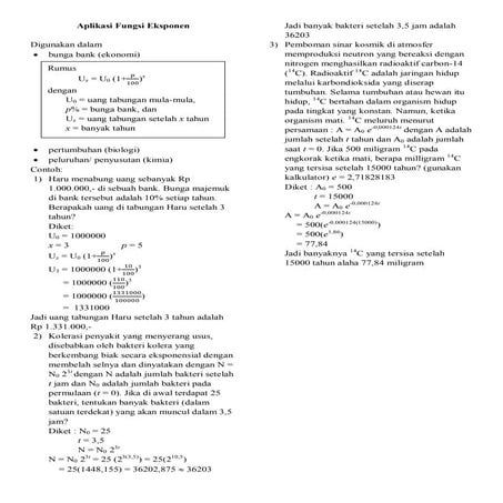 Aplikasi fungsi eksponen