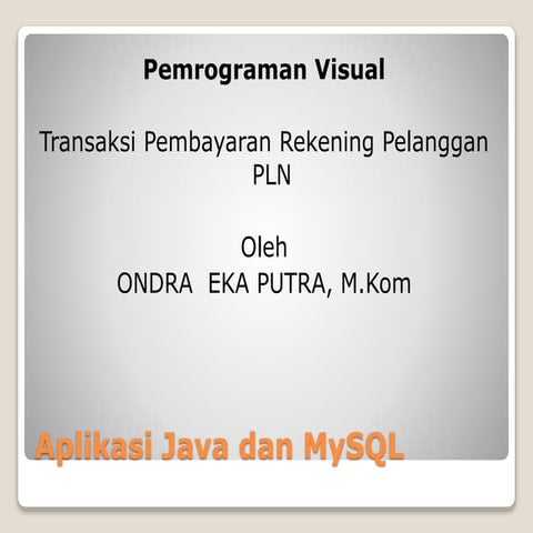 17. aplikasi crud java sederhana menggunakan database my sql | PDF