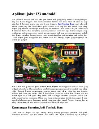 Aplikasi joker123 android