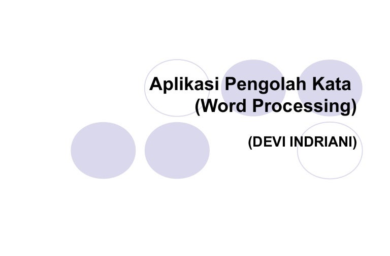 Aplikasi Pengolah Kata