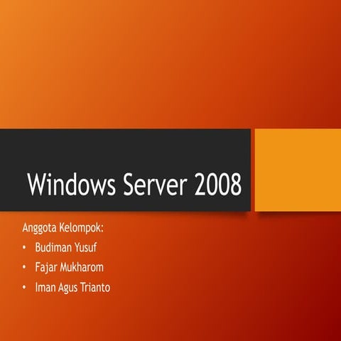 Analisis Aplikasi software in windows server 2008 ( Budiman Yusuf )