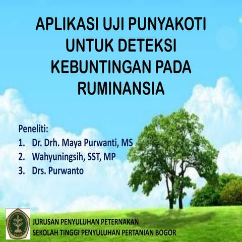 Aplikasi uji punyakoti untuk deteksi kebuntingan pada ruminansia