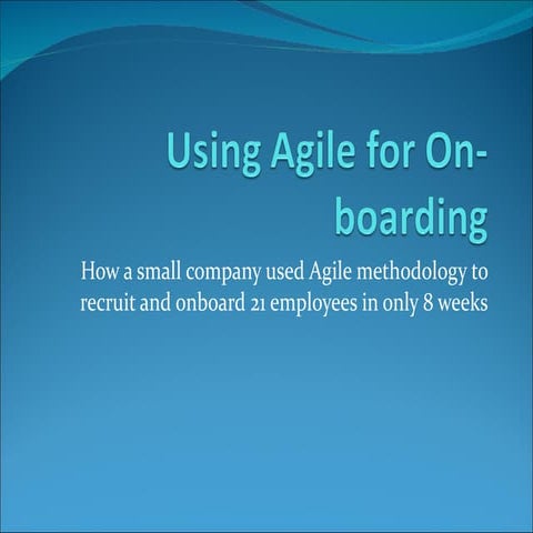Using Agile for On-boarding