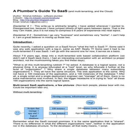 A plumber's guide to SaaS
