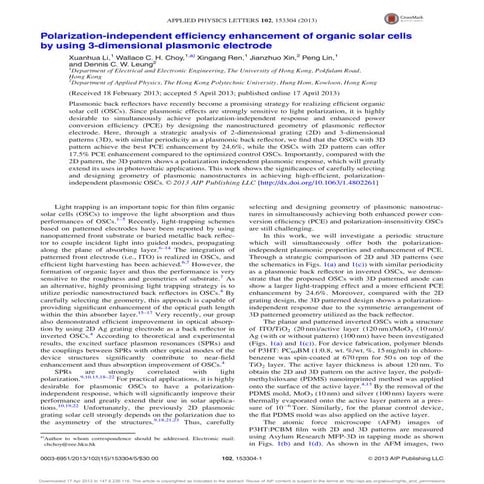 solar cell polarization independ