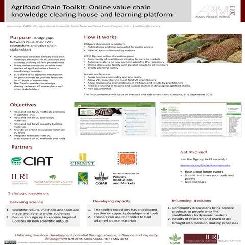 Agrifood Chain Toolkit: Online value chain knowledge clearing house and learn...