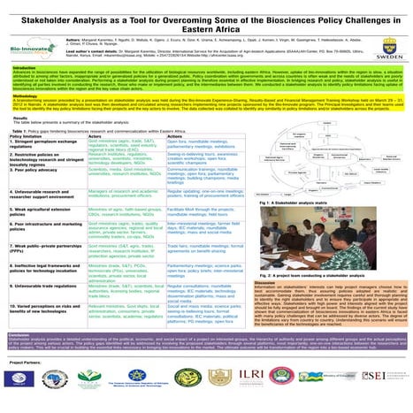 Stakeholder analysis as a tool for overcoming some of the biosciences policy ...
