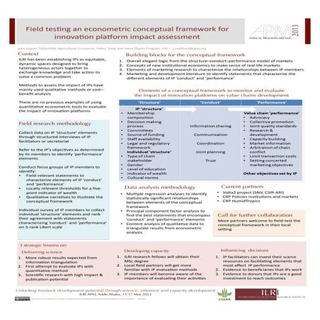 Field testing an econometric conceptual framework for innovation platform imp...