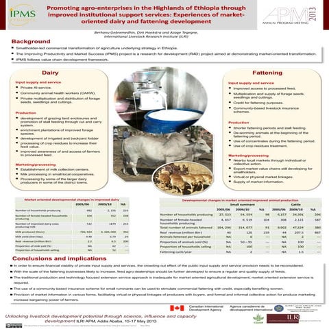 Promoting agro-enterprises in the Highlands of Ethiopia through improved inst...