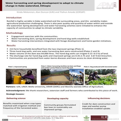 Water harvesting and spring development to adapt to climate change in Kabe wa...