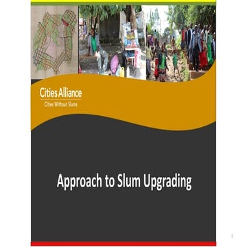 Cities Alliance Approach to Slum Upgrading