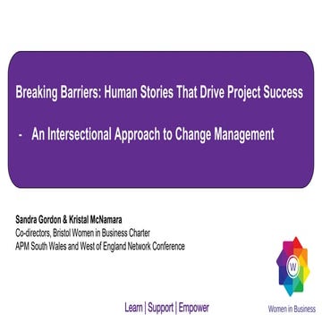 Breaking Barriers: Human Stories That Drive Project Success. Sandra Gordon & ...