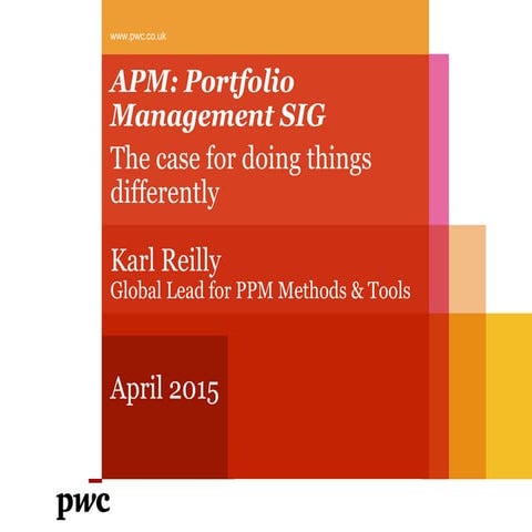 Karl Riley PwC analysis from their 4th global PPM