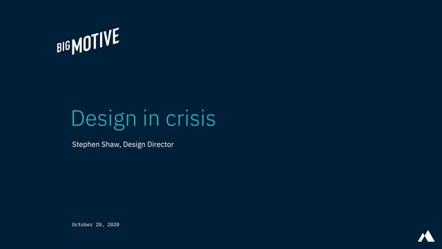 Design in crisis webinar