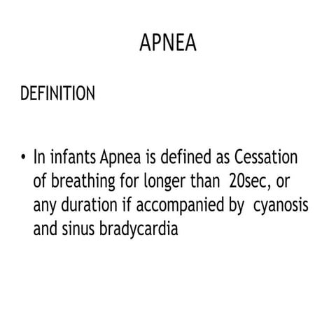 Neonatal Apnea | PDF