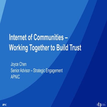 APrIGF 2021: Internet of Communities – Working Together to Build Trust