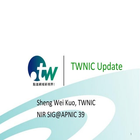 Apnic 39 twnic update 1425310596