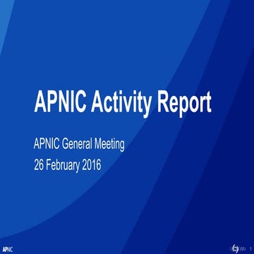 APNIC Activity Report 2015