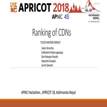 APNIC Hackathon CDN Ranking 