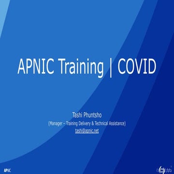 IGF 2021: APNIC Training - COVID