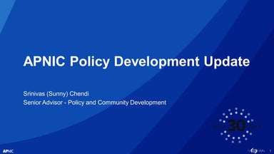 40th TWNIC Open Policy Meeting: APNIC PDP update