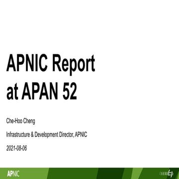 APAN 52: APNIC Report
