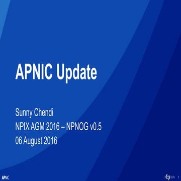 APNIC Update, NPNOG 0.5