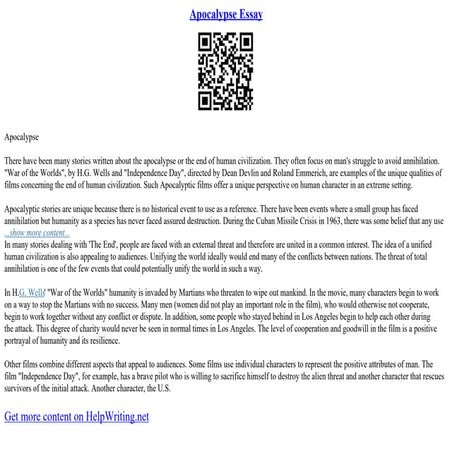 Apocalypse Essay | PDF