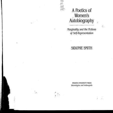 A poetics of women's autobiography
