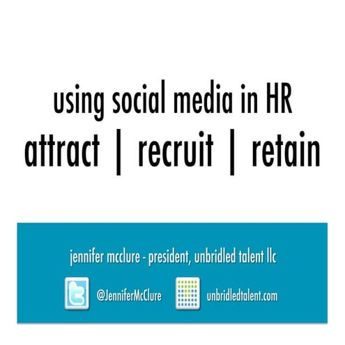 Using Social Media In HR & Recruiting - April 2012