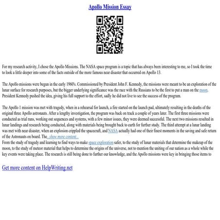 Apollo 13 Essay | PDF