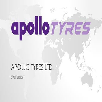 Case study on Apollo tyres ltd