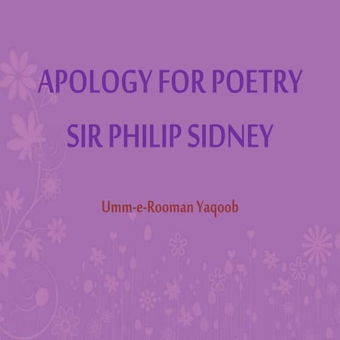 Apology for poetry