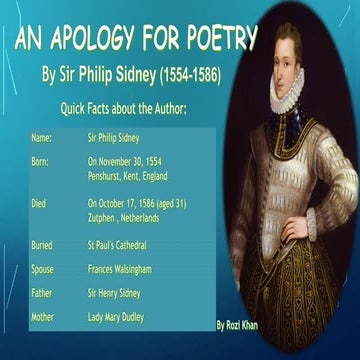 Apology for poetry (sir philip sidney)