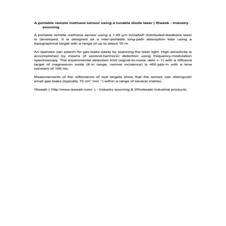 A portable remote methane sensor using a tunable diode laser