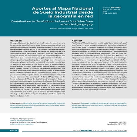 Aportes al mapa nacional de suelo industrial desde la geografia en red