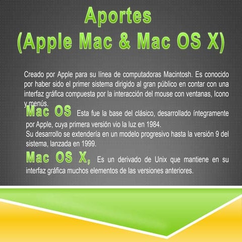 Aportes (apple mac & mac os x) | PPTX