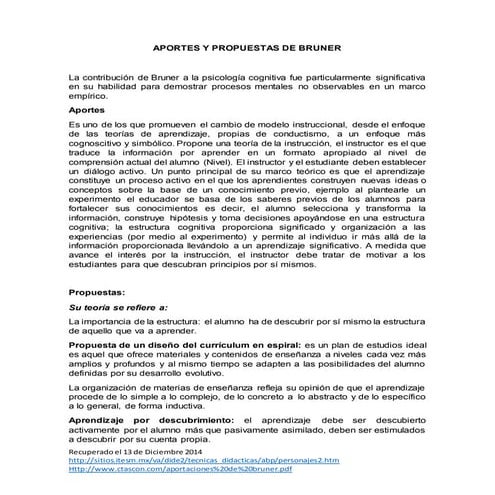 Aportes y propuestas de bruner