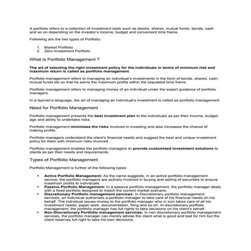 security analysis AND portfolio management