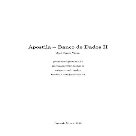 Apostila - Banco de Dados