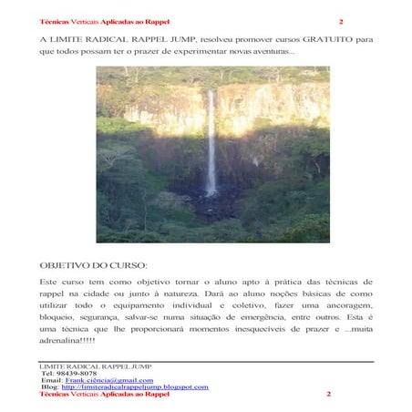 Apostila rapel limite radical rappel jump | PDF