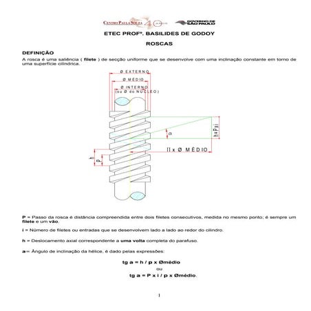 Aula 09 cálculos de roscas | PDF